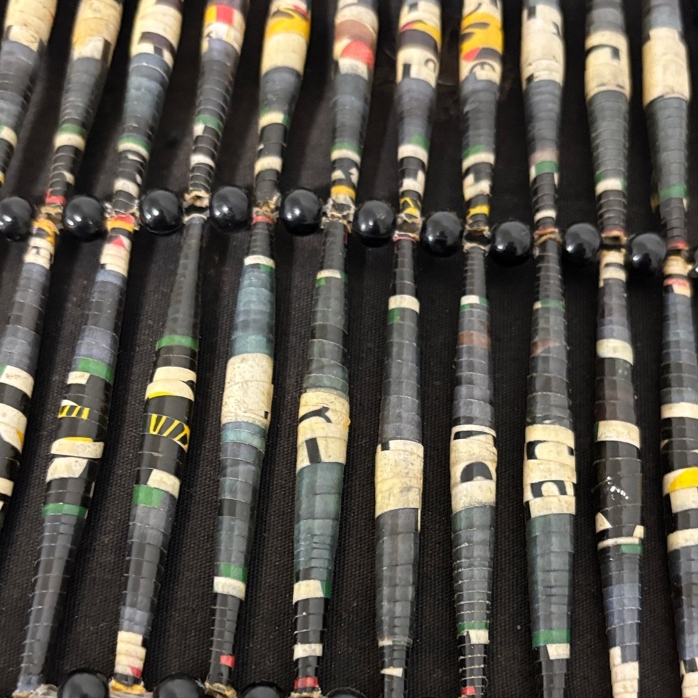 Handmade African Black and Multicolor Woven Tote Bag - Picture 6 of 10
